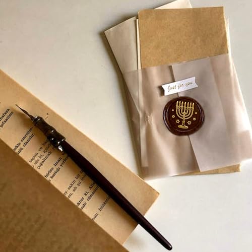 Hanukkah Candles Wax Stamp 1 Inch Brass Head with Wooden Handle
