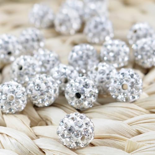 100 Pcs 10mm Rhinestone Crystal Beads for Jewelry