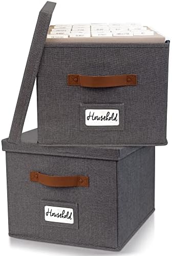ZICOTO Decorative File Organizer Box Set of 2