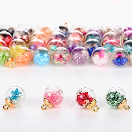 WILLBOND 88 Piece 16mm Mixed Glass Ball Charms for DIY Jewelry
