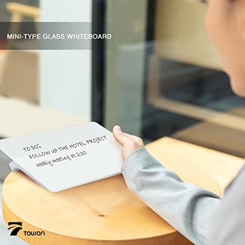 TOWON Small Glass Dry Erase Board 8x6 Inches