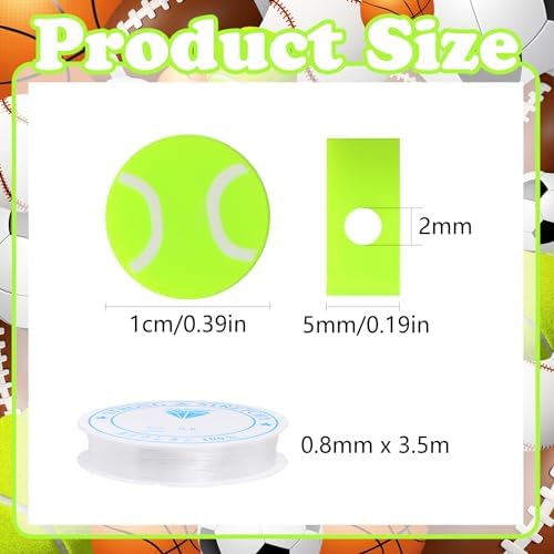 EVERMARKET 100pcs Tennis Ball Beads for DIY Jewelry Making