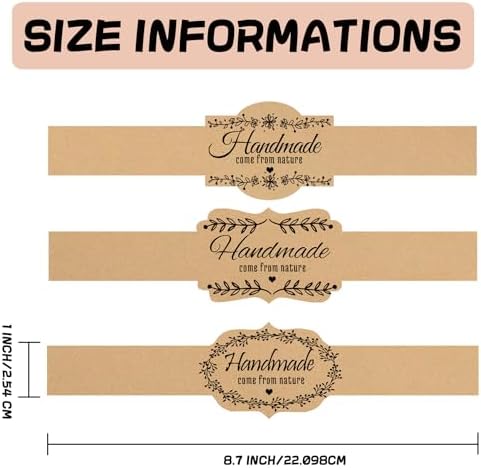 Brown Kraft Soap Labels 120pcs Handmade Wrappers