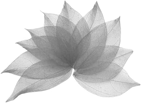 Uxcell 100 Pcs Grey Skeleton Leaves for Scrapbooking and Crafts