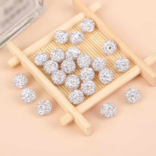 100 Pcs 10mm Rhinestone Crystal Beads for Jewelry