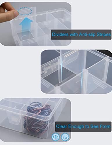 Hlotmeky Plastic Organizer Box with 15 Grids and Dividers