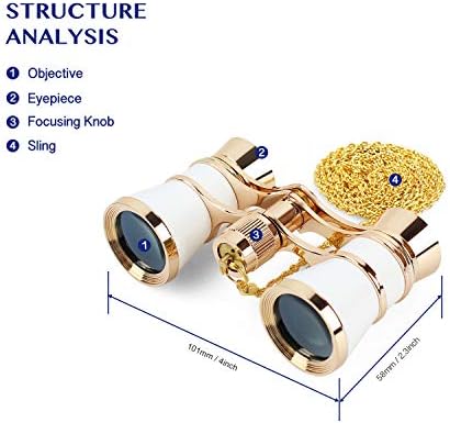 Aomekie Opera Glasses Binoculars 3X25 Compact White