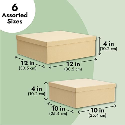 6-Pack Square Nested Gift Boxes with Lids