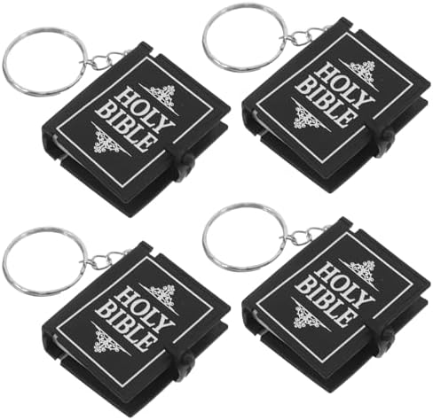 LUOZZY 12 Pcs Mini Bible Keychain Set Inspirational Church Theme Keyrings