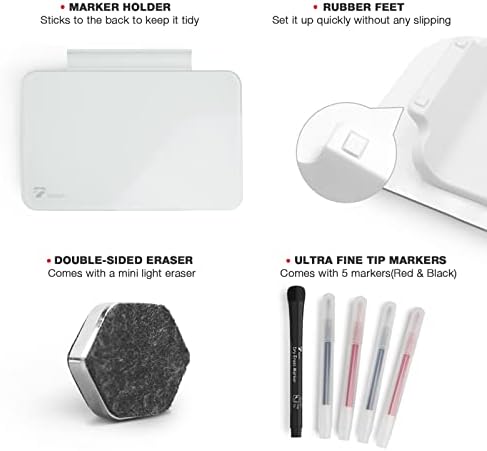 TOWON Small Glass Dry Erase Board 8x6 Inches