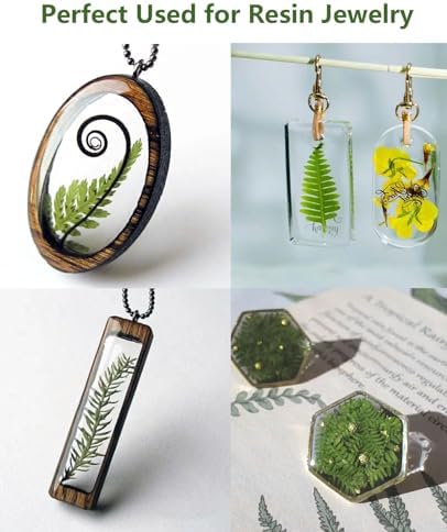 AHTONG 48PCS Natural Pressed Fern Leaves for Crafts and Resin Molds
