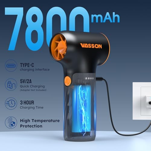 VASSON Cordless Compressed Air Duster with Brushless Motor 260000RPM