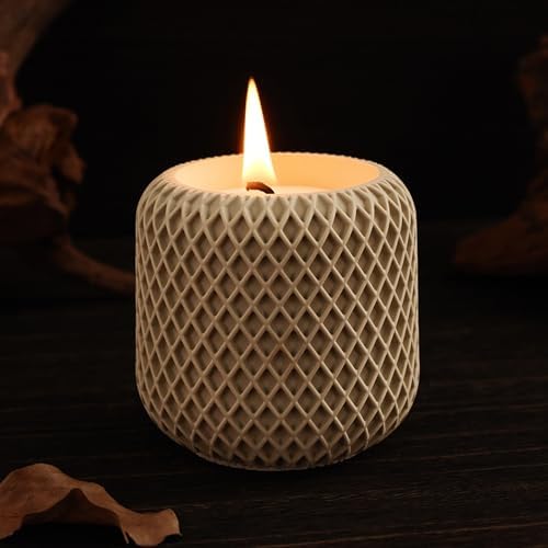 Unique Resin Candle Jar Mold with Geometric Texture