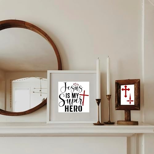 16 Piece Christian Stencils for Painting - Reusable Bible Verse Cross Faith Stencils Set