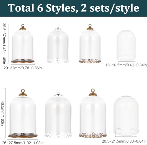 SUNNYCLUE 12Pcs Glass Jar Charms for Jewelry Making