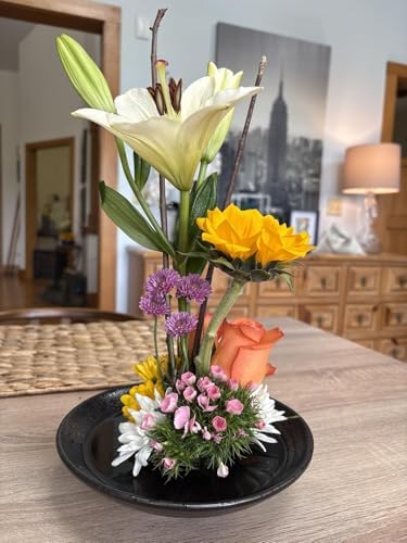 Round Flower Arrangers with Kenzan Pins 6 Piece Set