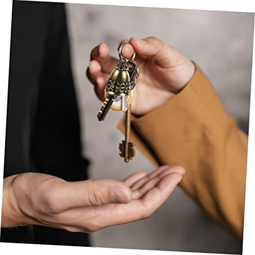 DOITOOL 5Pcs Antique Brass Bell Charms for Keychain and Handicrafts