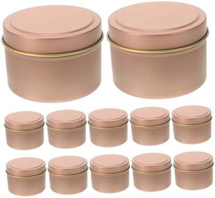PRETYZOOM 12Pcs Metal Candle Tins with Lids for DIY Aromatherapy