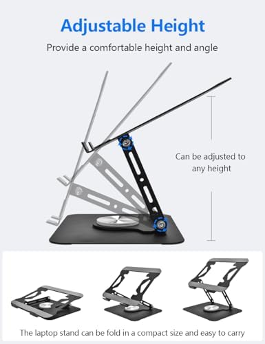Laptop Stand for Desk with 360 Rotating Base