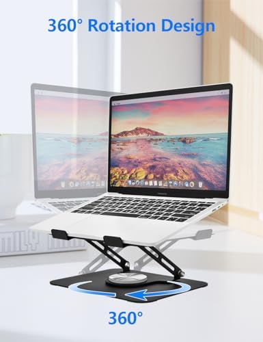 Laptop Stand for Desk with 360 Rotating Base