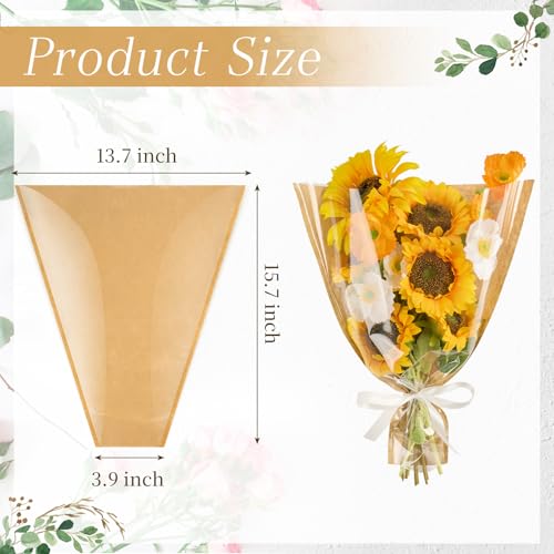 CLUEWR 50 PCS Flower Bags for Bouquets