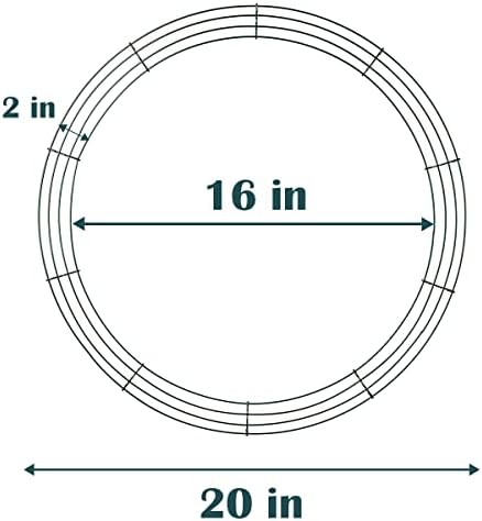 6 Pack Metal Wreath Frame with Hooks and Wire
