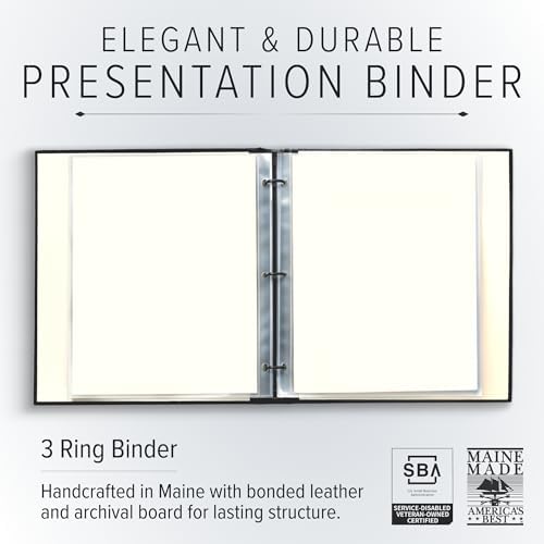 Gallery Leather 3 Ring Binder with Window 125 Thick Freeport Slate