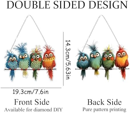 DIY Diamond Art Painting Wreath Kit - Bird Design Double Sided