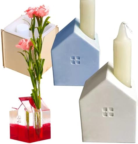 House Shape Candle Holder Silicone Mold for Resin Art