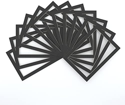 A5 Black Photo Mat Board 12-Piece Pack with 2cm Border