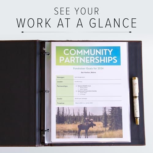 Gallery Leather 3 Ring Binder with Window 125 Thick Freeport Slate