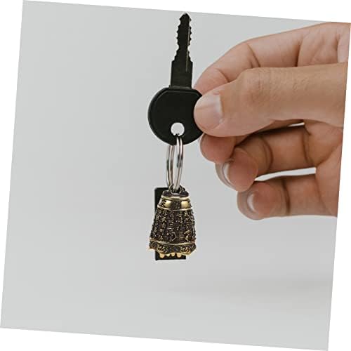 DOITOOL 5Pcs Antique Brass Bell Charms for Keychain and Handicrafts