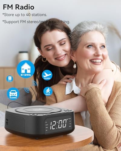MONODEAL Portable CD Player with Bluetooth FM USB and Sleep Timer
