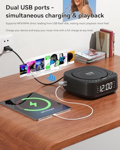 MONODEAL Portable CD Player with Bluetooth FM USB and Sleep Timer