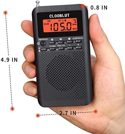 Clooblut Weather Radio with AM FM WB Bands and Backlight Keyboard