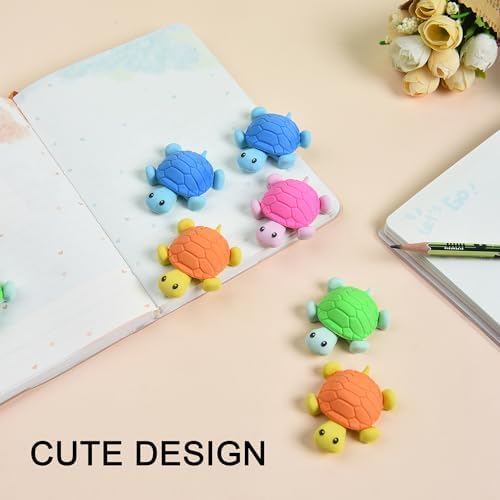 16 Pcs Cute Turtle Pencil Erasers for Kids