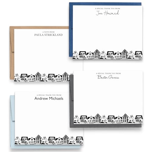 Personalized Real Estate Note Cards Set with Envelopes