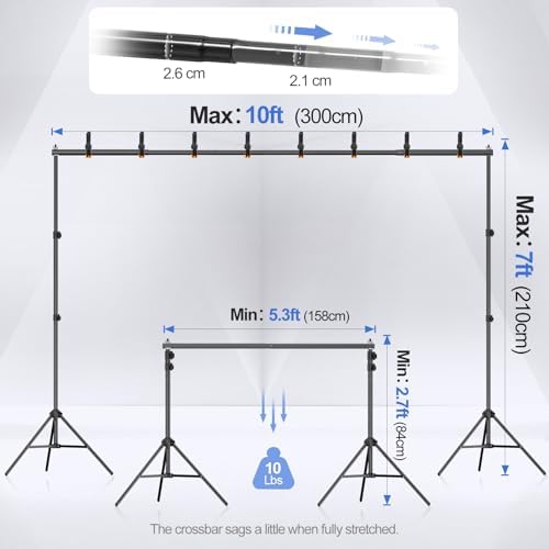 EMART 10x7ft Adjustable Photo Studio Backdrop Stand Kit
