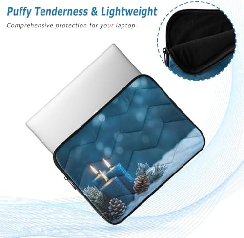 Blue Christmas Candles Laptop Sleeve for 13-14 Inch Laptops