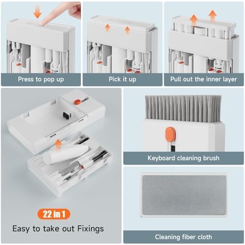 22-in-1 Laptop Cleaning Kit with Key Puller and Shaft Puller