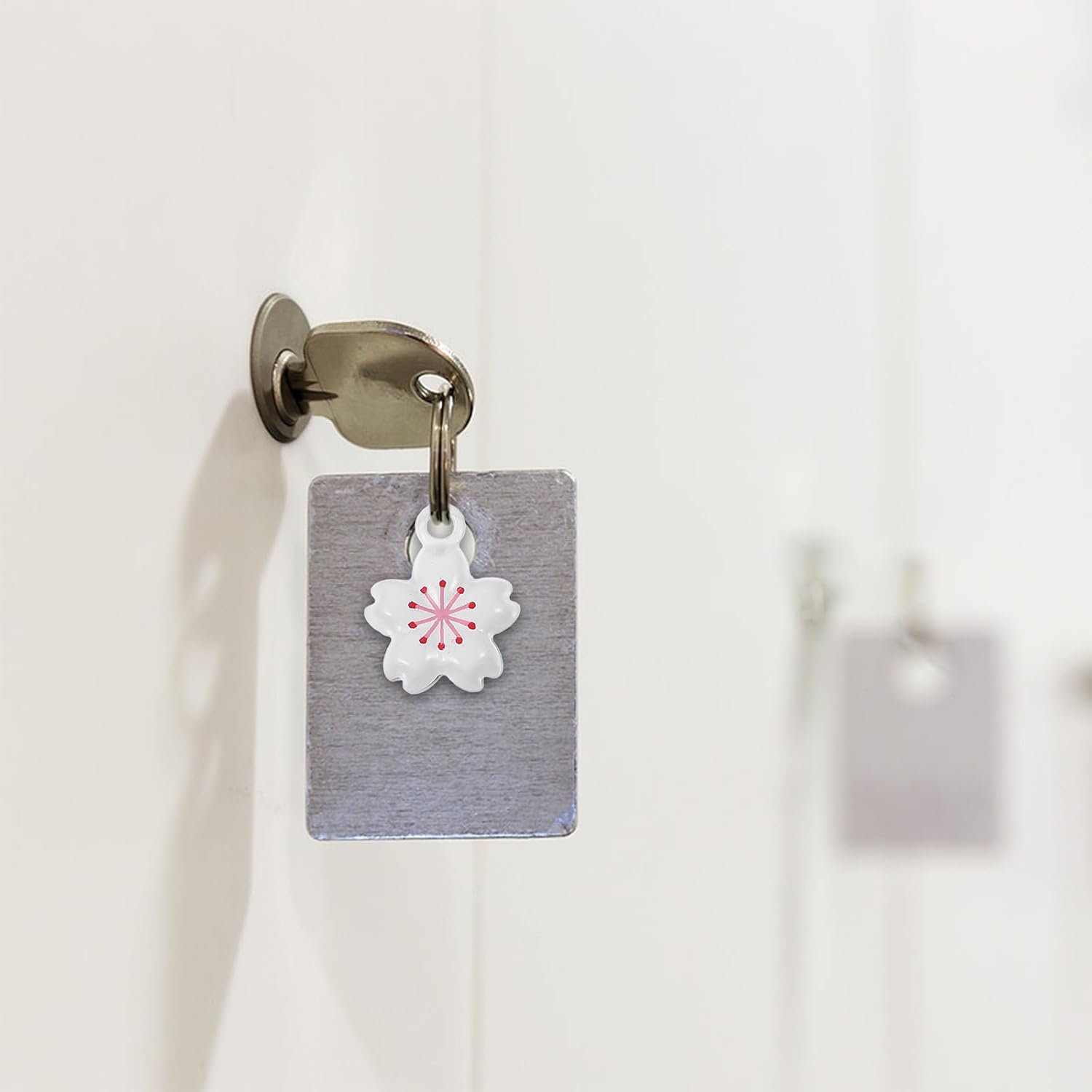 LOGOFUN 5pcs Cherry Blossom Bell Charms for DIY Jewelry