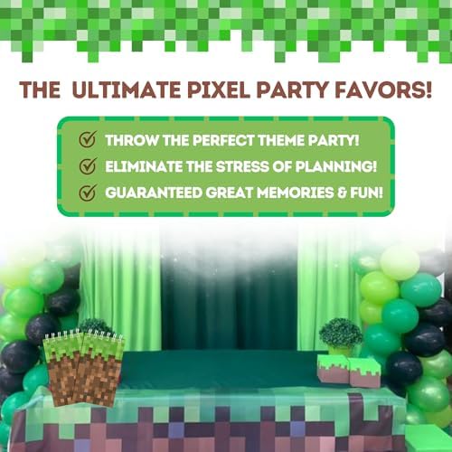 40 PCS Pixel Party Favors Pencils Notepads for Themed Events