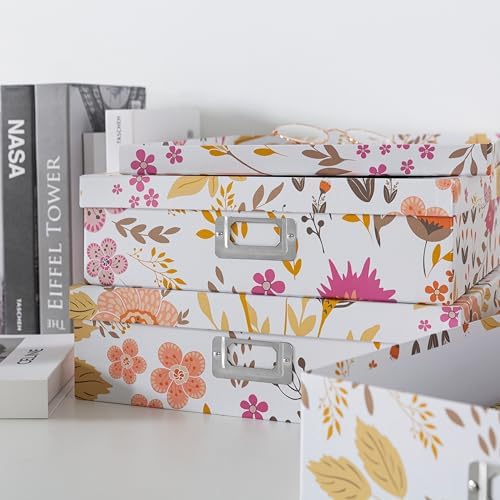 Soul Lane Floral Storage Box Set of 3 with Lids