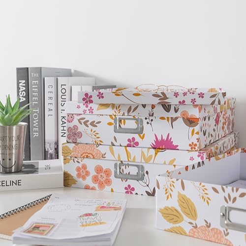 Soul Lane Floral Storage Box Set of 3 with Lids