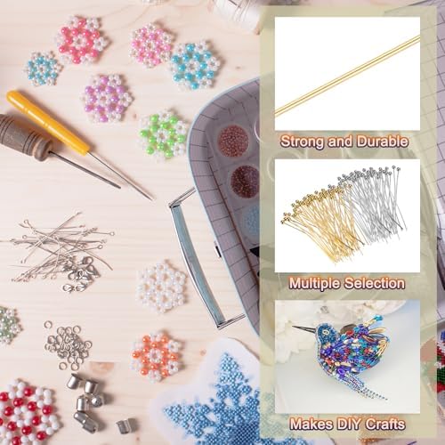 MECCANIXITY 200Pcs Brass Ball Head Pins for Jewelry Making