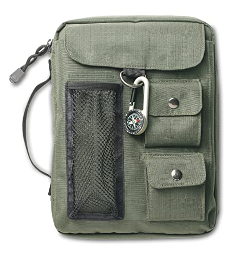 Compass Bible Cover with Zipper and Handle