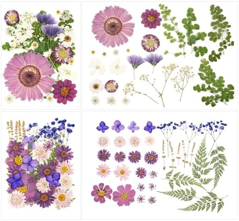 130 Pcs Dried Pressed Flowers for Resin Crafting DIY Projects