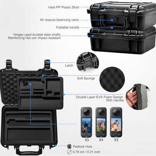 Lekufee Waterproof Carrying Case for Insta360 X5 X4 X3