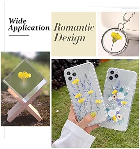 60PCS Yellow Pressed Rapeseed Flowers for Resin Crafts