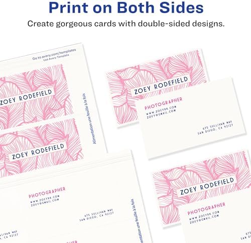 Avery Clean Edge Business Cards 2x35 White 90 Blank